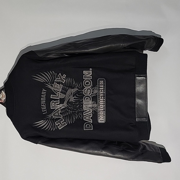 Men's Harley-Davidson Varsity Jacket, Leather & Wool, Size 2XL - Picture 2 of 14